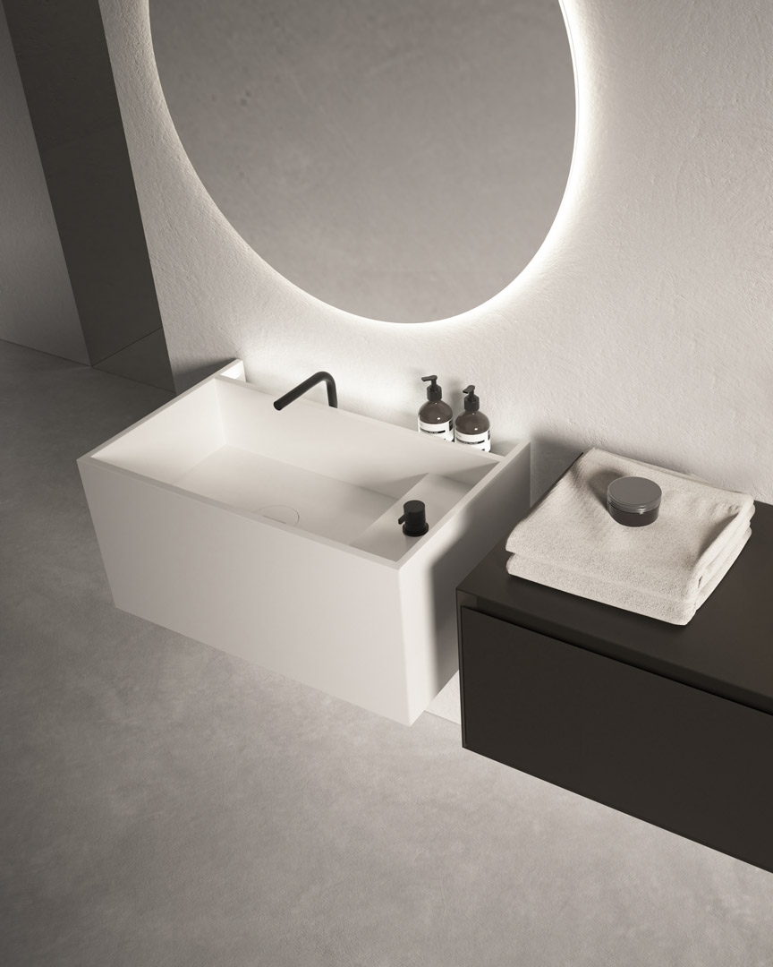 MIRR WOOD Specchio con cornice da parete per bagno By MOMA Design